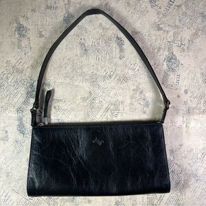 Monsac vintage original black leather slim shoulder  bag